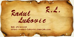 Radul Luković vizit kartica
